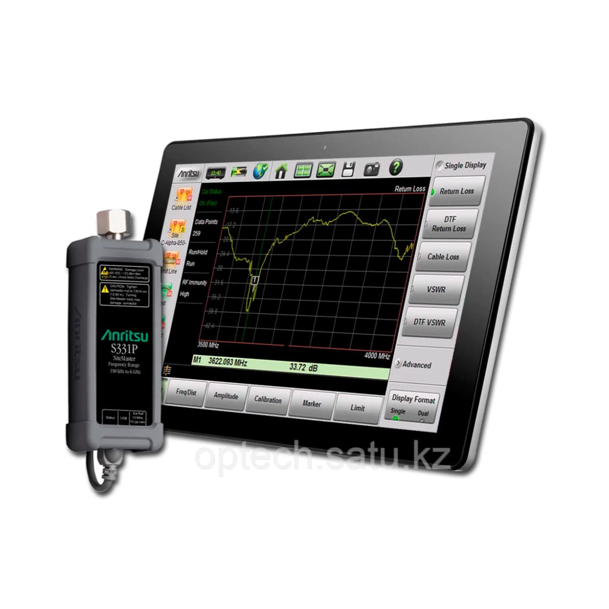 Сверхпортативный анализатор кабелей и антенн Anritsu S331P Site Master от 150 кГц до 4, 6 ГГц