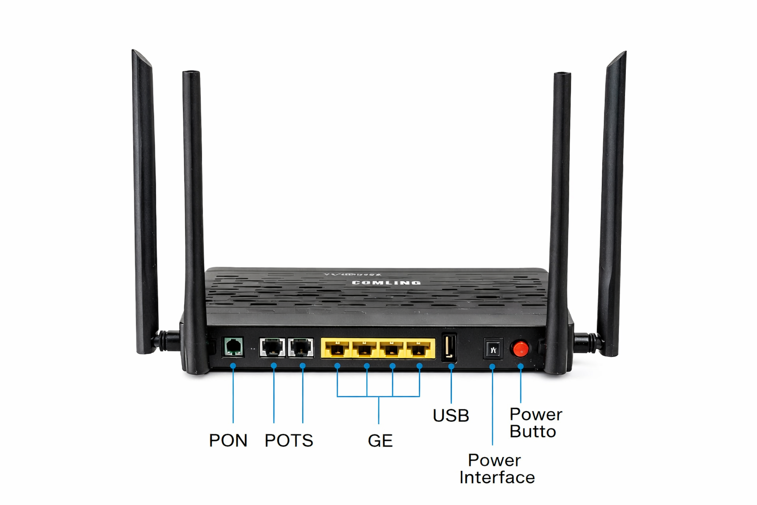 Оптический терминал GPON ONU Оптический терминал GPON ONU COME-GP6X (4GE, 2POTS, Wi-Fi 2.4/5G, USB) (4GE, 2POTS, Wi-Fi 2.4/5G, USB)